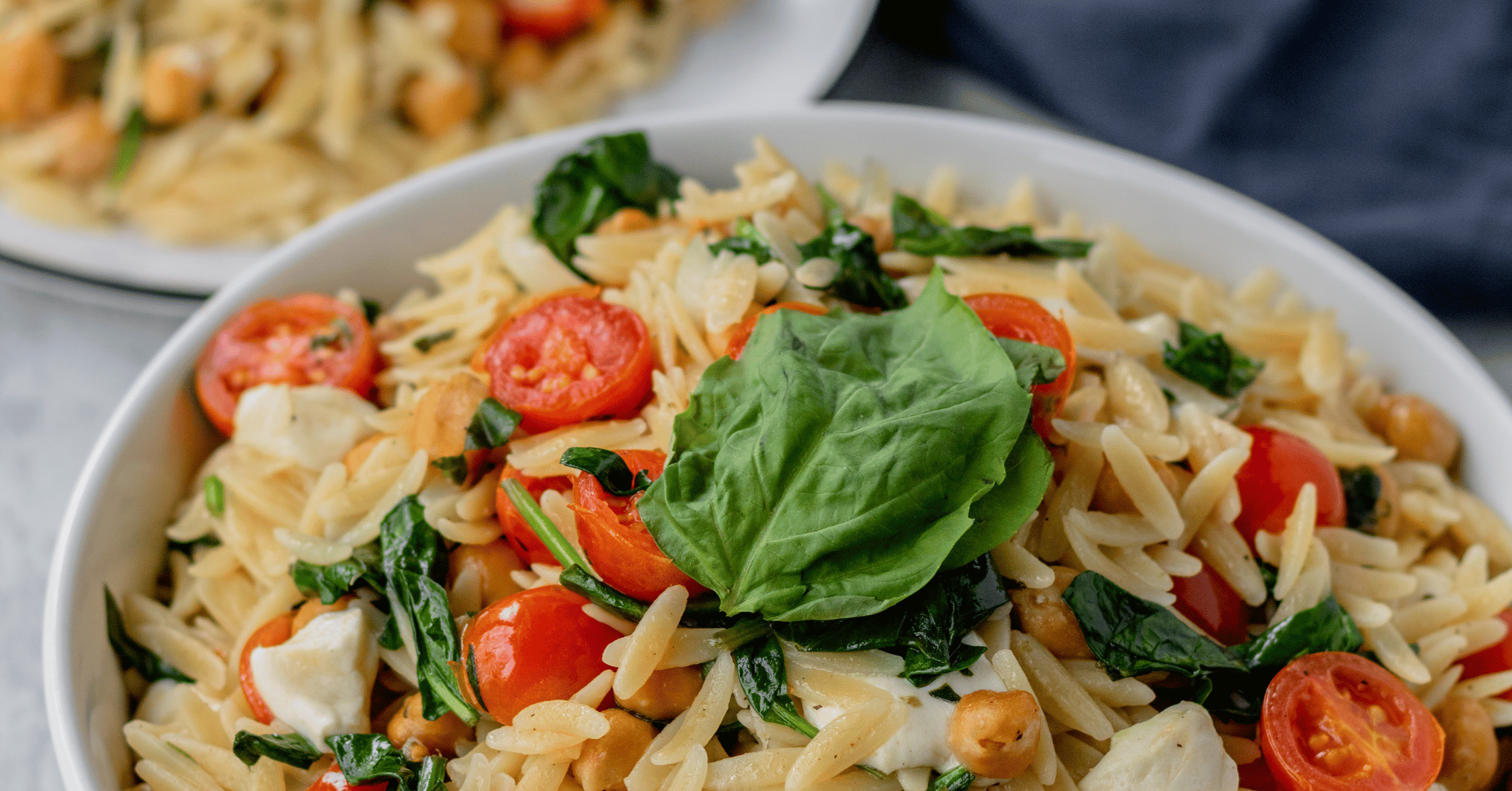 Orzo Pasta Salad with Roasted Chickpeas