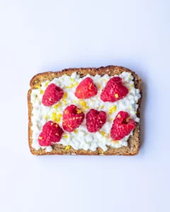 cottage cheese raspberry toast