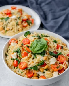 Orzo Pasta Salad with Roasted Chickpeas